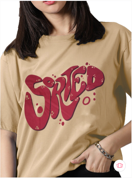 Half Sleeves Cotton Blend Back Printed T-Shirt - Image 2