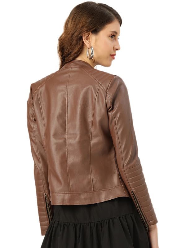 Leather Retail Faux Leather Women Regular Jacket (Brown) - Image 6