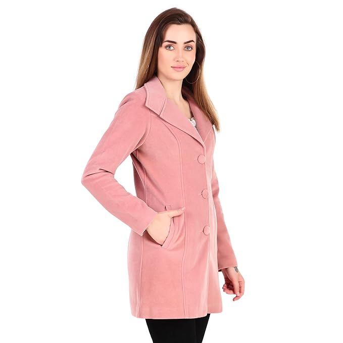 Leather Retail Long Winter Wear Velvet Jacket For Women - Image 3