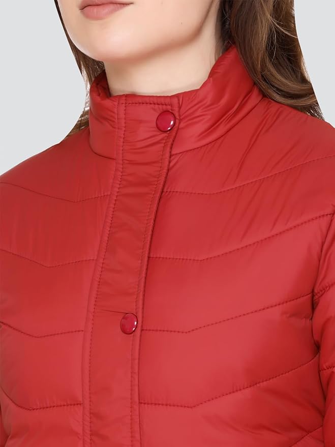 RARE TIMES Women’s Stylish Solid Full Sleeves Jacket | Winter Wear Quilted Jacket for Travelling | Regulaer Fit Puffer Jacket For Women - Image 3