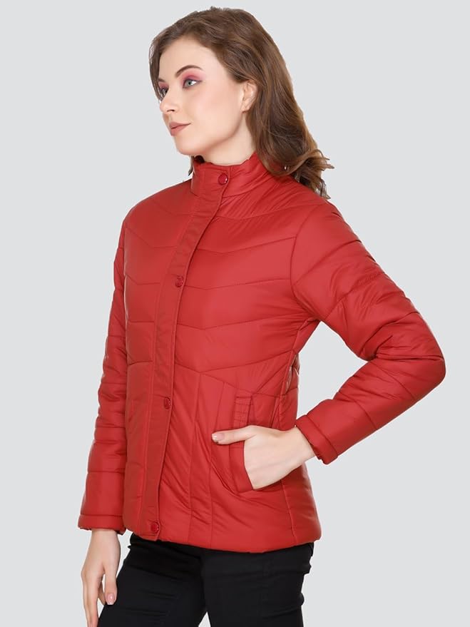 RARE TIMES Women’s Stylish Solid Full Sleeves Jacket | Winter Wear Quilted Jacket for Travelling | Regulaer Fit Puffer Jacket For Women - Image 4