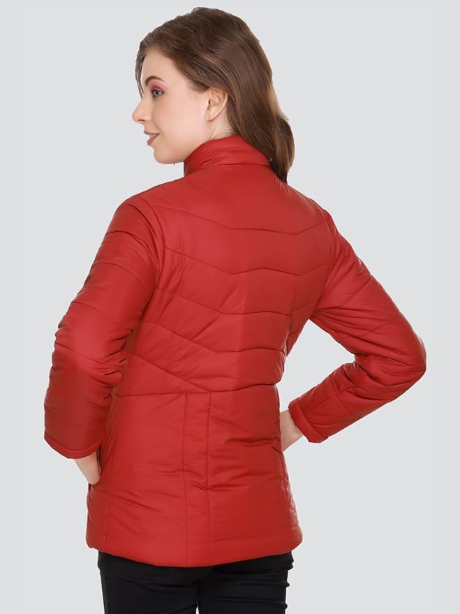 RARE TIMES Women’s Stylish Solid Full Sleeves Jacket | Winter Wear Quilted Jacket for Travelling | Regulaer Fit Puffer Jacket For Women - Image 5