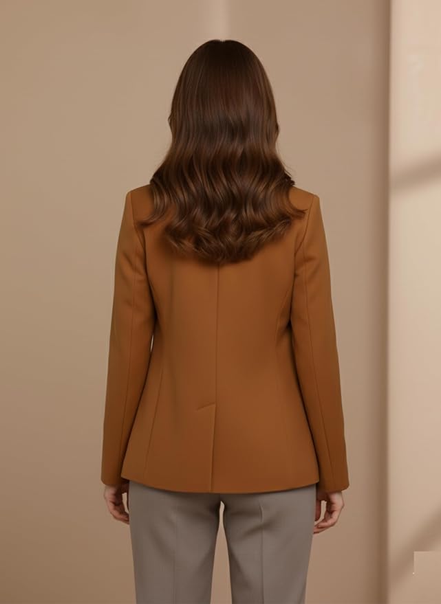 ROCKSY Black Smart Casual Formal Blazer for Women, Regular Fit Stylish Blazer for Women - Image 3