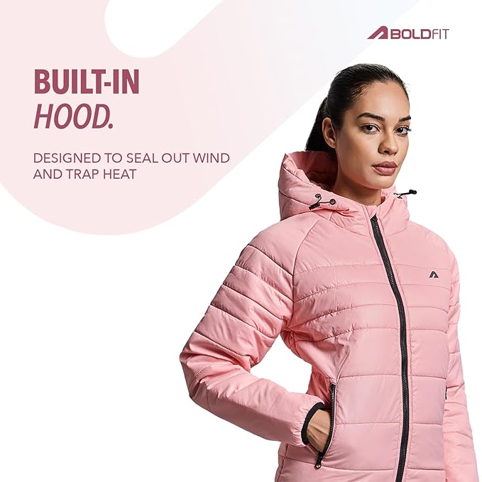 Boldfit jacket for woman puffer winter jacket for woman standard length jackets for women stylish latest hooded winter wear jackets for women cozy jerkins for ladies - Image 2