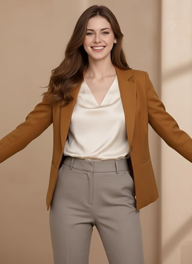 ROCKSY Black Smart Casual Formal Blazer for Women, Regular Fit Stylish Blazer for Women - Image 6