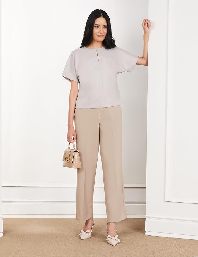 Wide Leg 4-Way Stretch Formal Trousers - Image 6