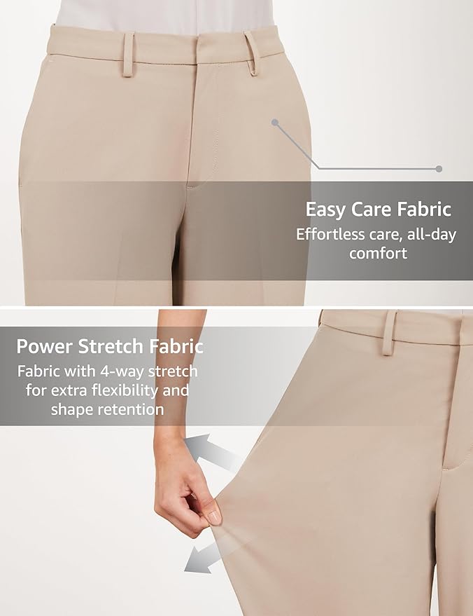 Wide Leg 4-Way Stretch Formal Trousers - Image 3